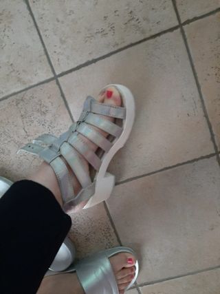 Sandali argento platform