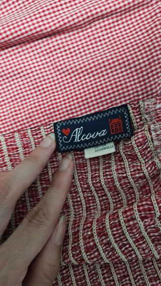 Top corsé vintage rojo blanco