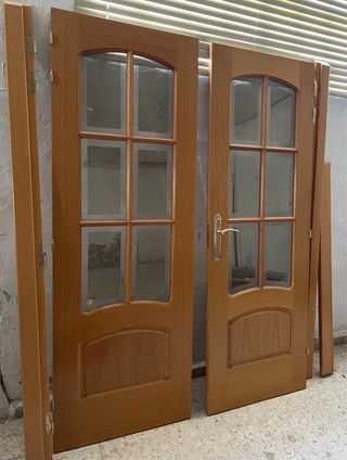 Puertas dobles salón cristalera - incluye marcos