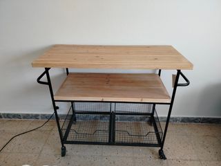 Carrito auxiliar madera metal