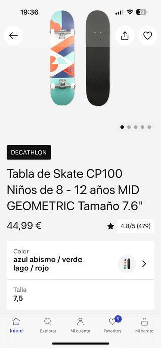 tabla de skate decathlon niños 8-12 años