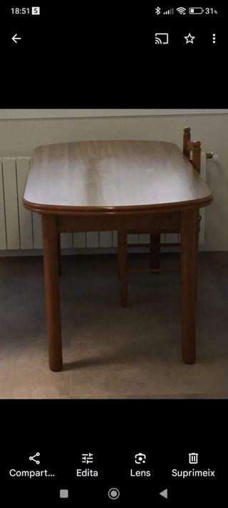 Mesa de cocina de roble extensible y 4sillas