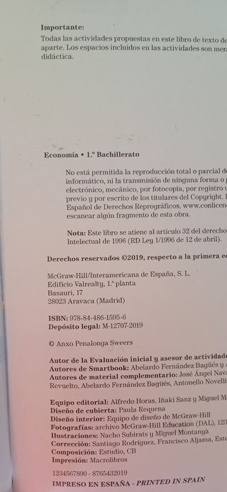 Economía 1.º Bachillerato MCGRAWHILL