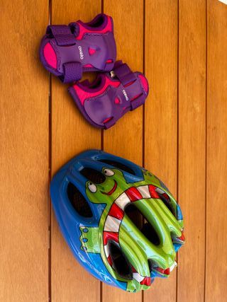 Casco bici niño/niña + protecciones muñeca