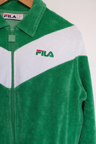 Chaqueta Fila vintage verde y blanca - Talla S