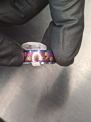 ANILLO multicolor EFECTO GASOLINA con HUELLAS ⛽