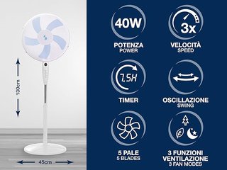 BEPER Ventilador De Pie Silencioso con MANDO