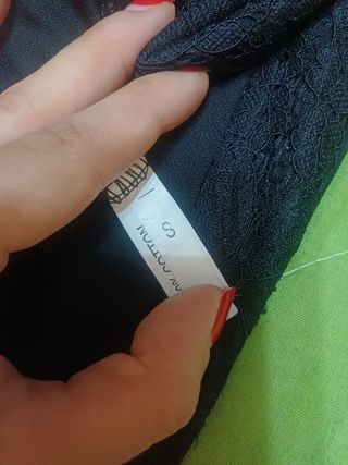 Pantaloni neri ricamo S