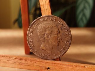 Moneda 10 céntimos peseta 1877 Alfonso XII España