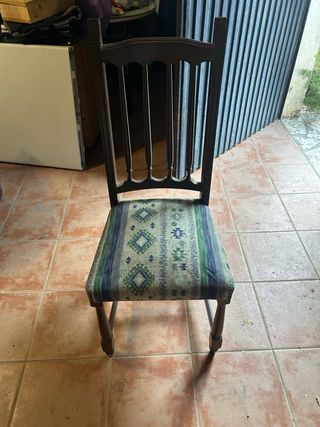 Conjunto 6 sillas comedor madera vintage.
