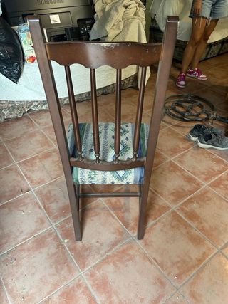 Conjunto 6 sillas comedor madera vintage.