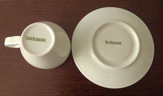 Juego 4 tazas café porcelana