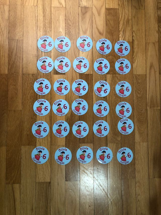 10 Pegatinas de cumple de 6 x 6 cm