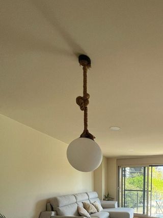 Lámpara techo cuerda-nudo blanco