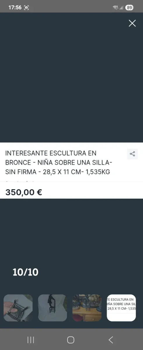 Figuras bronce ñiñas sobre silla antigua 4 figuras