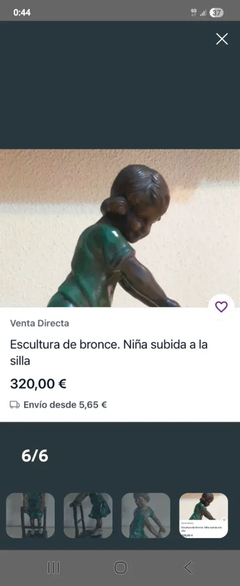 Figuras bronce ñiñas sobre silla antigua 4 figuras