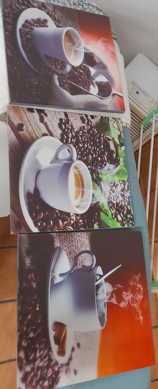 3 Cuadros Cafés - Decoración