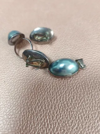 Anillo, pendientes, colgante Vintage perlas