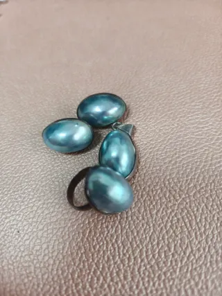 Anillo, pendientes, colgante Vintage perlas