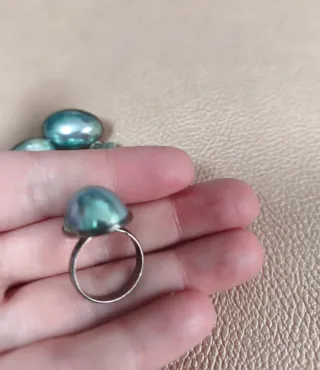 Anillo, pendientes, colgante Vintage perlas