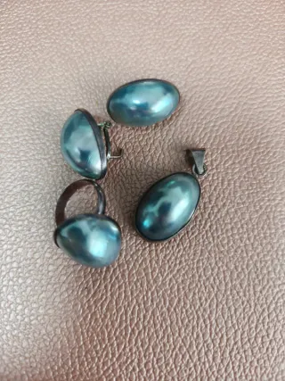 Anillo, pendientes, colgante Vintage perlas