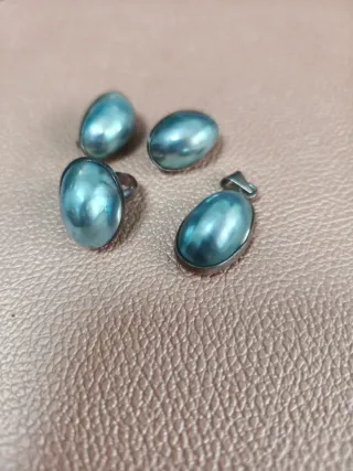 Anillo, pendientes, colgante Vintage perlas