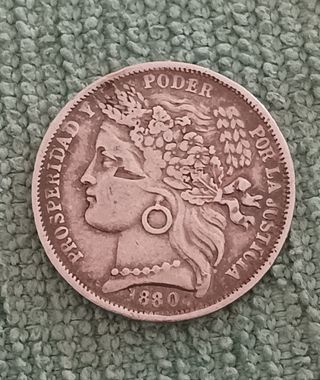 Moneda Peruana 1880 - 1 Peseta
