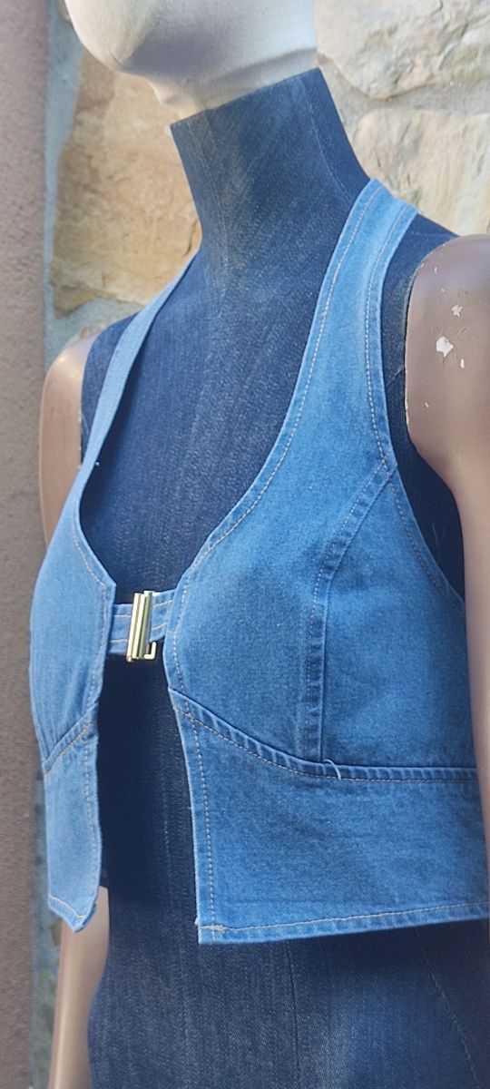 Gilet in denim blu