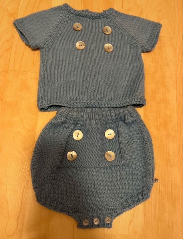 Conjunto bebé punto azul