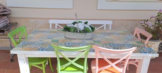 Mesa jardín + 4 sillas: multicolor