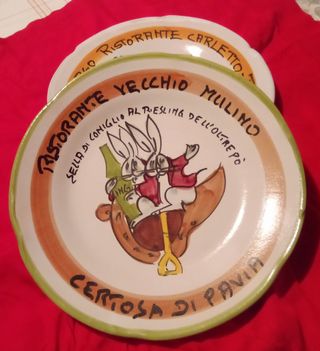 2 Piatti Ceramica Solimene - Buon Ricordo