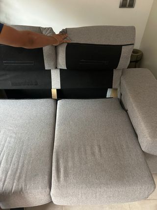 Sofá chaise longue gris