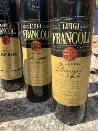 4 Bottiglie Grappa Luigi Francoli vuote