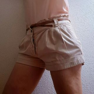 Shorts beige Hakei cinturon