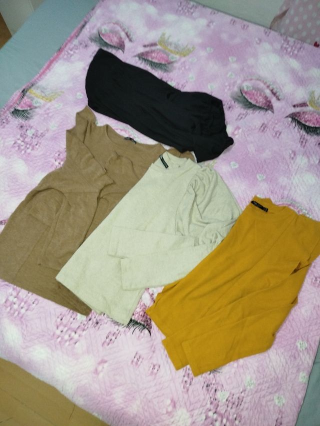 4 Jerséis - Beige, Negro, Marrón, Amarillo