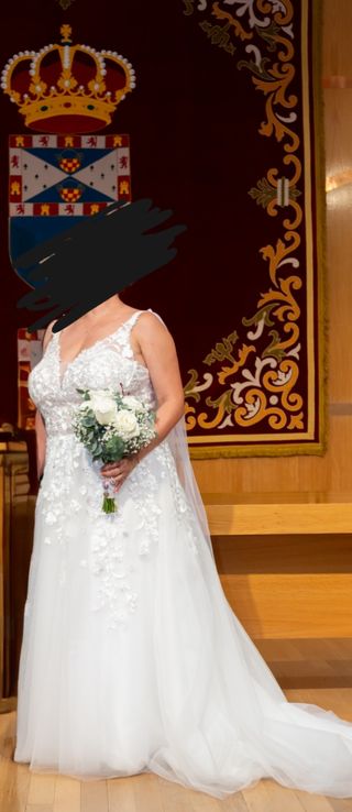 Vestido novia blanco talla grande