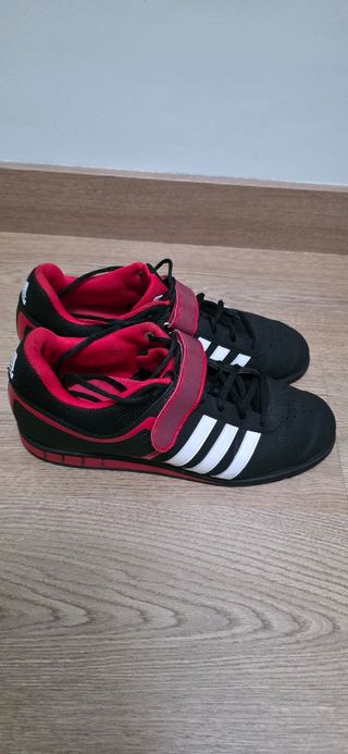 Zapatillas Adidas powerlifting - negras y rojas  4