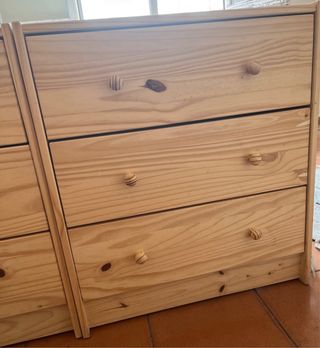 2 Cómodas madera pino maciza