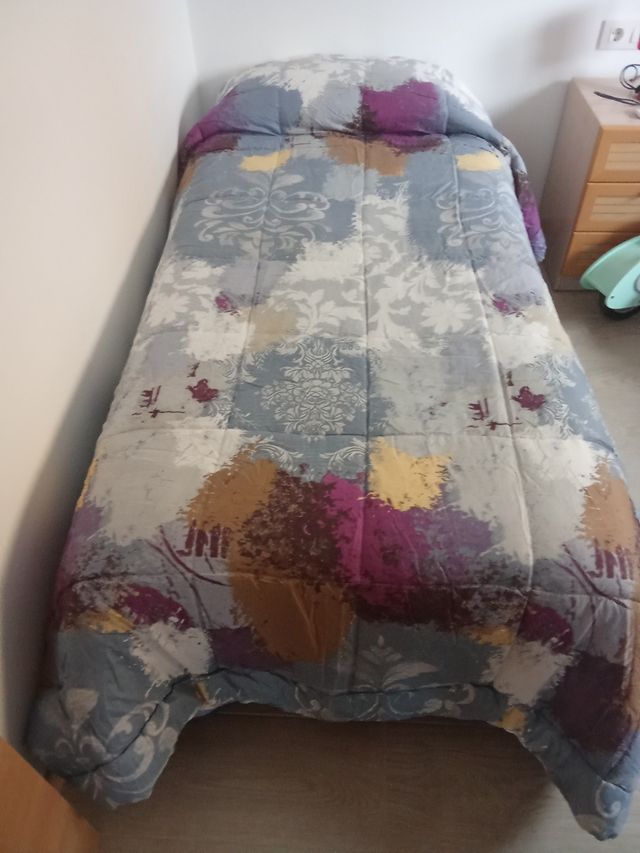 2 colchas cama 90 - Reversibles - Gris, Morado