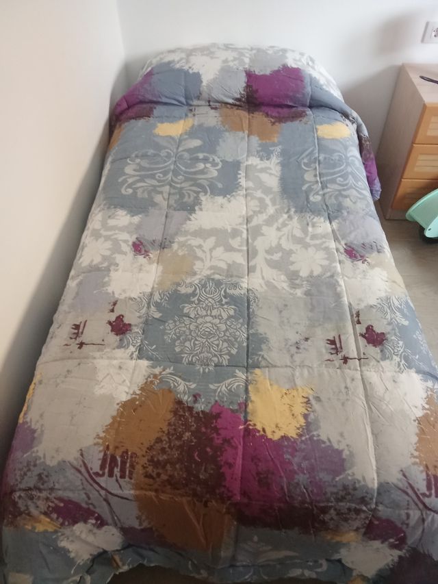 2 colchas cama 90 - Reversibles - Gris, Morado