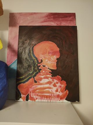Cuadro al óleo: Calavera