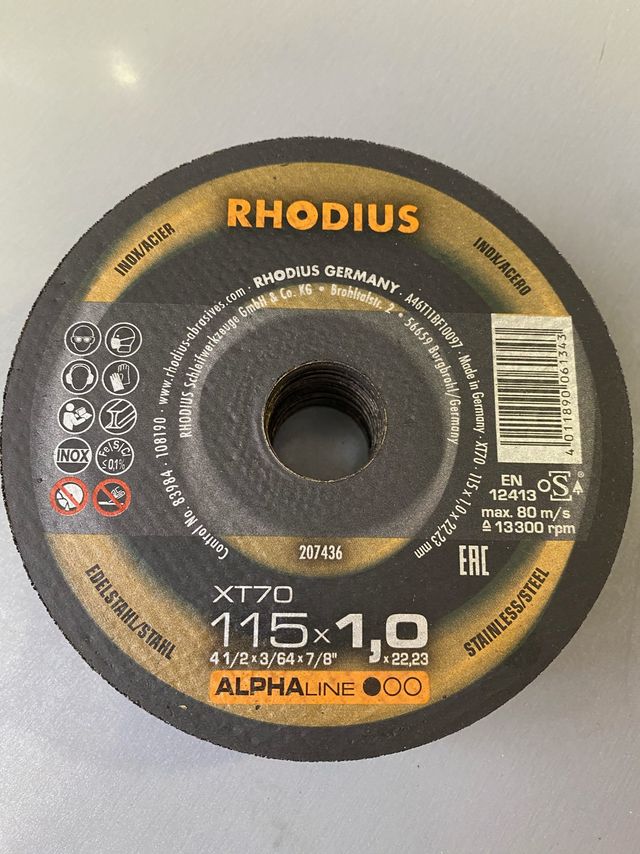 Discos corte Rhodius XT70 115x1mm