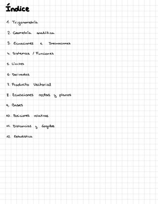 Apuntes matemáticas bachillerato