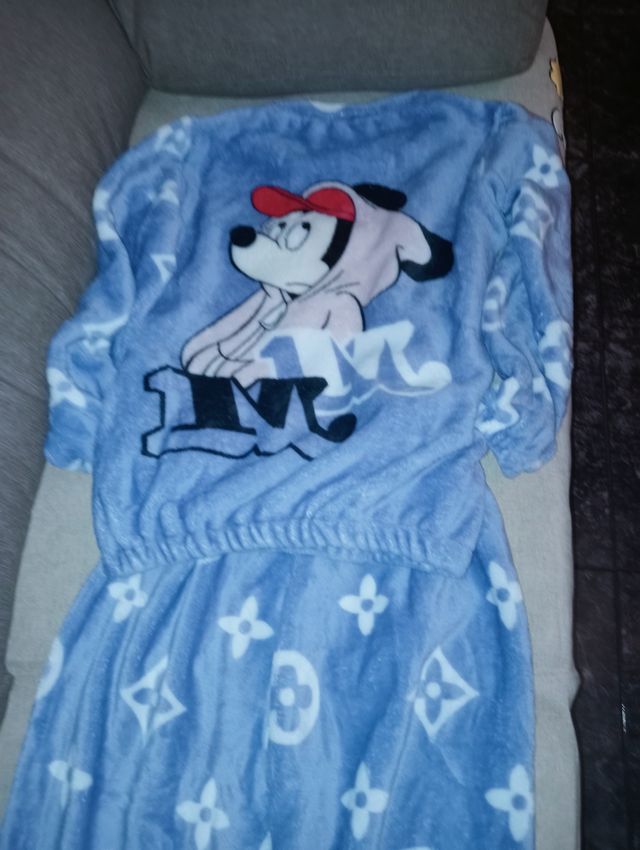 Pijama de felpa de Minnie Mouse azul - nuevo