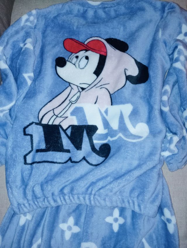 Pijama de felpa de Minnie Mouse azul - nuevo