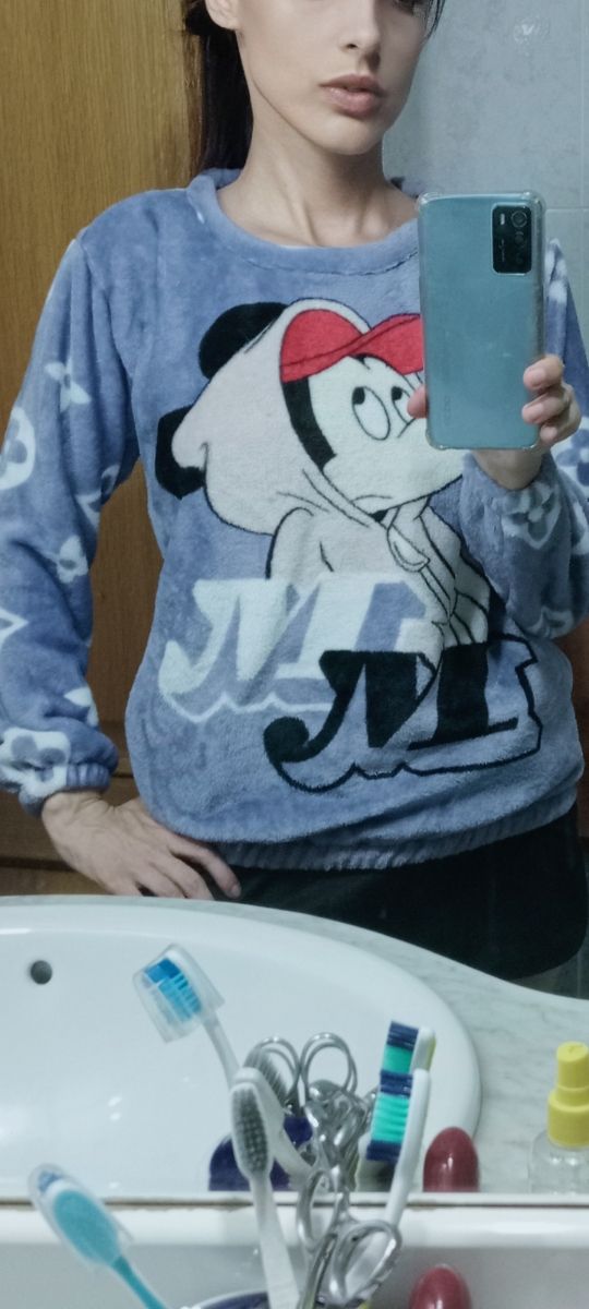 Pijama de felpa de Minnie Mouse azul - nuevo