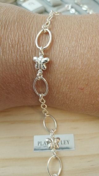 Pulsera plata mariposas