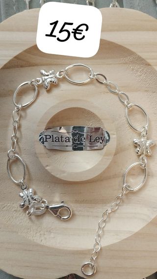 Pulsera plata mariposas