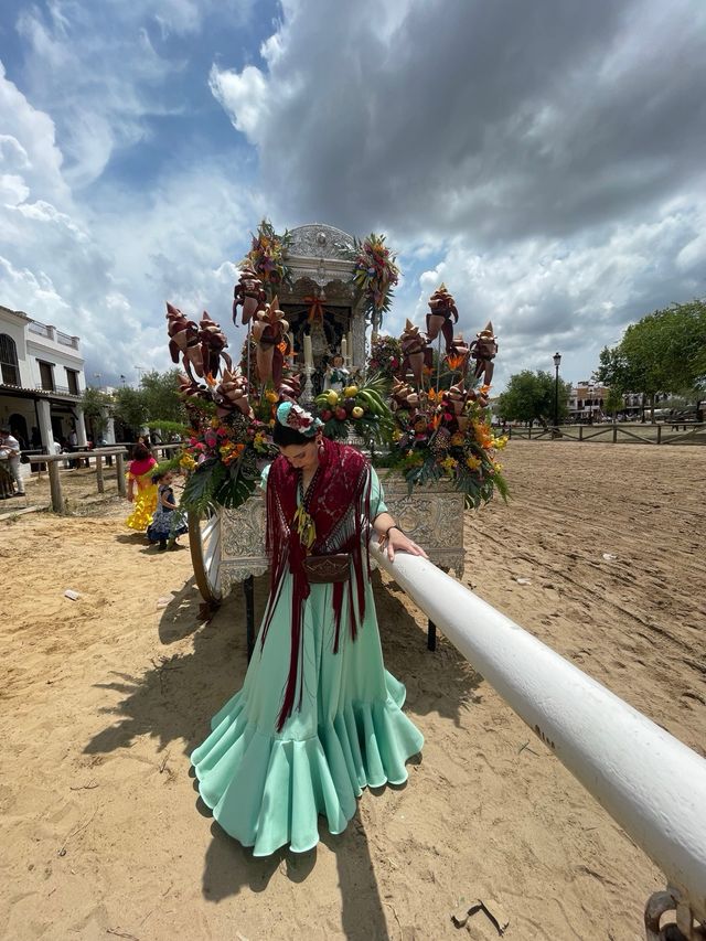 Bata rociera verde agua
