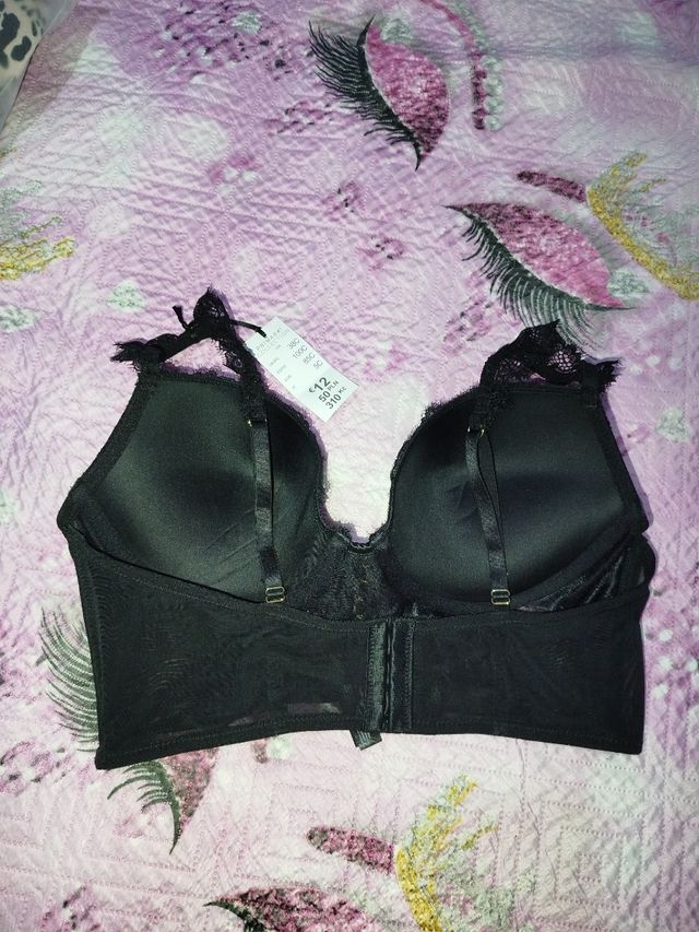 Sujetador negro 90C - encaje